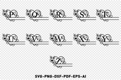Flower Monogram Split Letters, Floral Monogram Font SVG File Product Image 10
