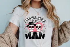 Anti valentine Club Skeletons With Hearts And Peace Signs Product Image 3