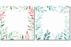 Watercolor Leaves Frame Border Backgrounds Product Image 2