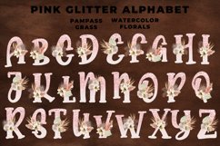 Pink Glitter Boho Floral Alphabet Product Image 3