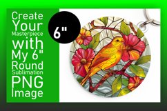 Round Design with Stained Glass Bird PNG Product Image 1