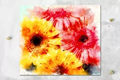 Watercolor rainbow Flowers | 8 Skinny Tumbler Sublimation Product Image 3