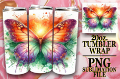Bright Mornings 20oz tumbler wrap, Butterfly Product Image 1