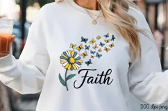 Faith PNG, Sunflower Sublimation PNG Product Image 1