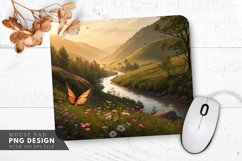 Serene Valley Butterfly Bliss Mouse Pad PNG Design Product Image 1