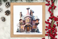 Fairy Christmas House Sublimation Clipart, Fairy Christmas Product Image 3