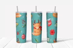 Christmas cute Santa Skinny tumbler wrap design Product Image 4