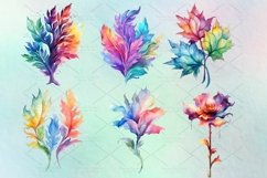 Digital set of 24 watercolor florals set PNG Product Image 3