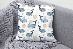 Watercolor Whale Dreams Seamless Pattern Product Image 3