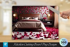 Bedroom with Rose Cutting Board Sublimation Design Product Image 1