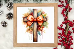 Christmas Cross Watercolor Clipart, Jesus Christ Clipart Product Image 3