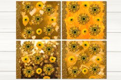 Gold Summer Sunflowers | Seamless tumbler design bundle, JPG Product Image 3