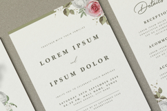 elegant wedding invitation card with roses flower wreath Product Image 6