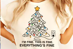 Funny Christmas Sublimation PNG, I'm fine. this is fine PNG Product Image 2
