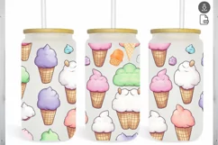 Ice cream watercolor Tumbler 16 oz Libbey Glass Can Product Image 1