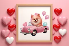 Cute Valentine Pomeranian Puppy, Valentines Clipart Product Image 3