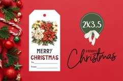 Christmas Flowers Gift Tags, Christmas Gift Tag Printable Product Image 3