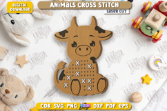 Animals Cross Stitch Laser Cut Bundle, Montessori Lacing SVG Product Image 5