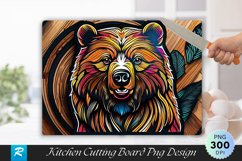Wooden Bear Cutting Board Sublimation Design Product Image 1