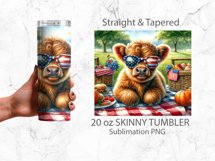 Patriotic Highland Cow Tumbler Wrap 20 oz |4th Of July Product Image 3