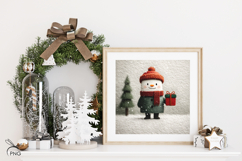 Christmas snowmen digital paper, background clipart Product Image 3