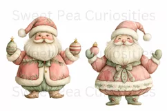 Christmas, Santa, Ephemera, PNG, watercolor, Clipart Product Image 3