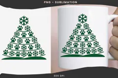 Paw print Christmas tree png design for T-shirts Product Image 3