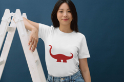 Red Brontosaurus Dinosaur Embroidery Design Product Image 3