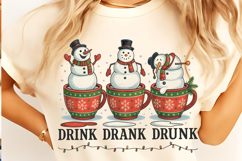 Drink Drank Drunk Christmas Wine PNG, Merry Christmas PNG Product Image 3