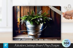 Galvanized Bucket with Ornaments and Greenery Cutting Board Product Image 1