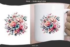 Valentine flowers png design for T-shirts Product Image 3