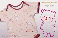 Seamless Pattern of sleeping bears Product Image 1