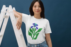 Purple Iris Flower Three Size Embroidery Design Product Image 3