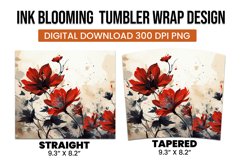 watercolor Blooming flower tumbler wrap sublimation Product Image 3