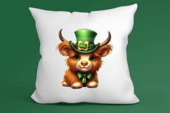 St Patricks Day Highland Cow Clipart, Highland Cow Clipart Product Image 3
