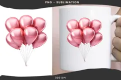 Valentine balloons png design for T-shirts Product Image 3