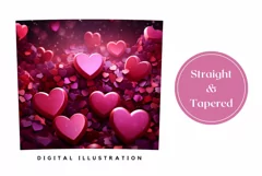 Love Hearts Tumbler Template, Valentine's Day Sublimation Product Image 3