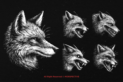 10 Bundle Dark Art Fox Face Wildlife Scary Horror Tattoo Product Image 5