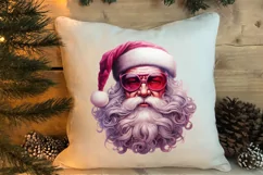 Vintage Black Pink Santa Claus Sublimation Clipart Product Image 3