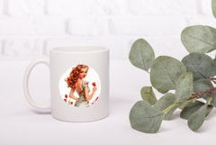 Pin Up Girl Illustration, Cartoon Tulips PNG, Cute Girl PNG Product Image 3