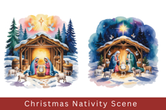 Christmas Nativity Scene Clipart, watercolor Nativity Scene Product Image 1