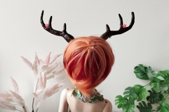 Miniature deer antlers on magnet tutorial. BJD doll horns Product Image 3