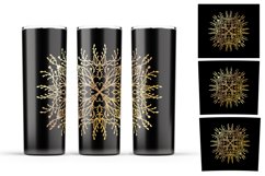 Gold mandala tumbler sublimation Product Image 3