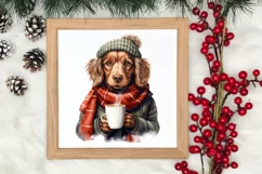 Christmas Dog And Coffee Clipart, Christmas Clipart Product Image 3