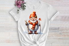 Funny Snowman Sublimation Clipart, watercolor Clipart Product Image 3