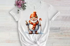 Funny Snowman Sublimation Clipart, watercolor Clipart Product Image 3