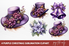 Purple Christmas Sublimation clipart Product Image 1