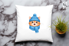 Cute Winter Cat Clipart Sublimation PNG Product Image 3