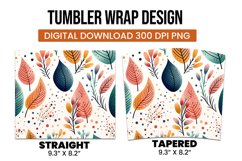 Abstract Shapes And Leaves Tumbler Wrap Sublimation Product Image 3