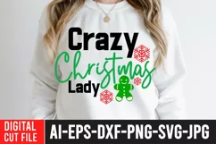 Crazy Christmas Lady SVG ,Crazy Christmas Lady SVG Cut File Product Image 3